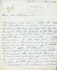 Thalberg, Sigismund. Autograph Letter Signed regarding Revolution and Jenny Lind - Picture 1 of 4