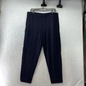 HUE Women's Navy Blue Ponte Pockets Side Slit Mid Rise Pull On Leggings Sz 1X - Picture 1 of 7