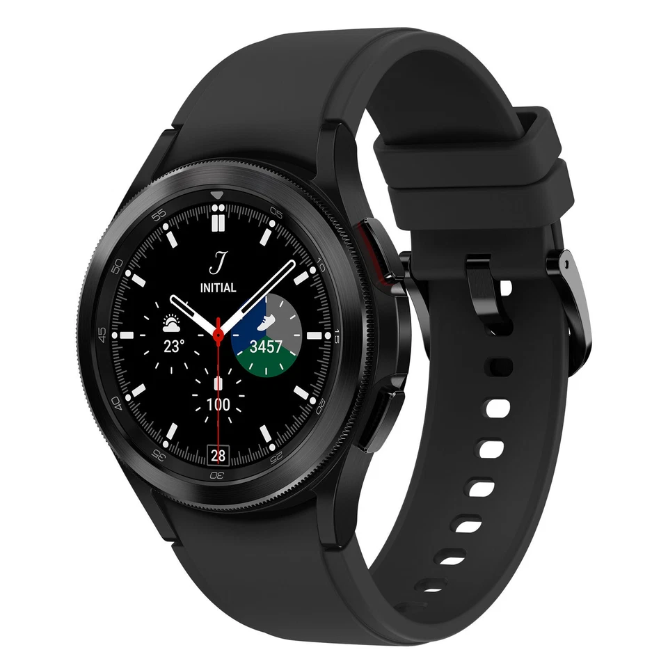 Samsung Galaxy Watch4 Classic SM-R895 46mm Stainless Steel Case with Ridge-Sport Band - Black (LTE) (SM-R895UZKAXAA)