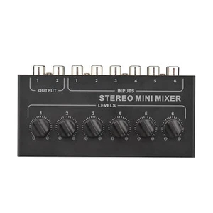 Stereo 6 Channel Passive Mixer RCA Portable Audio Mixer 6 In 2 Out L8B6 - Picture 1 of 5