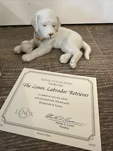 Lenox Labrador Retriever Puppy Dog with Baseball Figurine w/box & COA - Picture 1 of 5