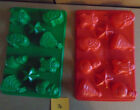 Jello Jiggler Christmas Holiday Winter 10 Cavity Mold Green & Red O76