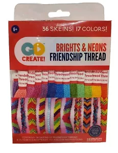 Brights & Neons FRIENDSHIP THREAD 36 Skeins 17 Colors Horizon Group Crafts Fun - Picture 1 of 14