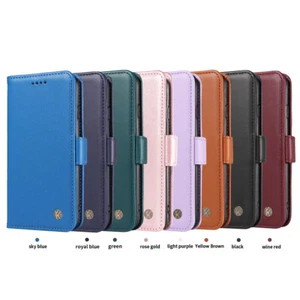 For Samsung Galaxy S23 S22 Plus S20 FE Luxury Genuine Leather Flip Wallet Case - Picture 1 of 98