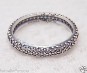 INSPIRATION WITHIN Authentic PANDORA Silver/CLEAR ZIRCONIA CZ Band~Ring 7/54 NEW - Picture 1 of 4