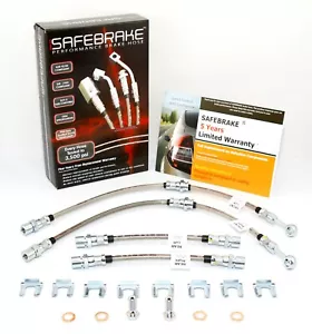 fits Subaru BRUMBY, BRAT 1978-1994 brake upgrade - SAFEBRAKE Performance Hoses - Picture 1 of 11