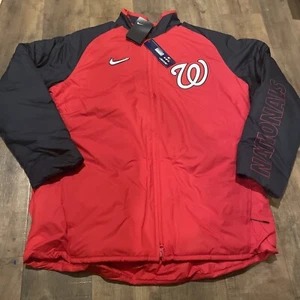 Nike Washington Nationals MLB Authentic Dugout Jacket Navy Red Men's Size Large - Picture 1 of 9