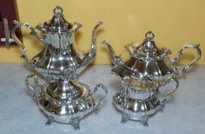 JUEGO DE TÉ CAFÉ ESTERLINA ESTRASBURGO GORHAM 4 PIEZAS 1041 42 43 44 OLLA CREMA AZUCARERA Foto 1 de 4