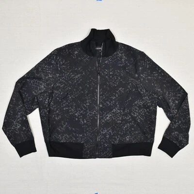 Chaqueta de bombardero Lane Bryant para mujer con cremallera completa cortavientos poliéster negra talla 18 Foto 1 de 4