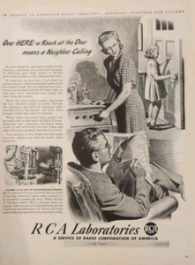 1943 WW2 Era RCA Corporation Of America Print Ad, Knock At The Door - Picture 1 of 1