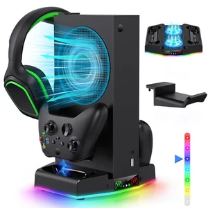 Lüfterbasis für Xbox Series S mit RGB Beleuchtung und Kopfhörerhaken - Bild 1 von 8