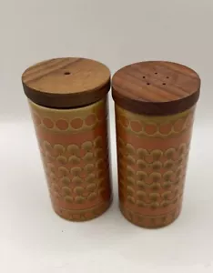Vintage Hornsea Pottery Saffron Design Tall Salt And Pepper Pots Cruet Set - Picture 1 of 4