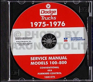 1975-1976 Dodge Truck CD Shop Manual 75 76 Pickup D100 D200 D300 W100 W200 W300 - Picture 1 of 1
