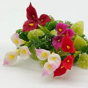 5 Konvolut Miniatur Calla Lilie, Miniatur Blumengarten Puppenhaus 1:12 - Bild 1 von 4