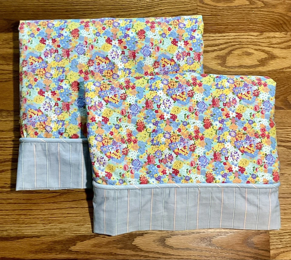 Cortinas para janelas de casa Tommy Hilfiger acabamento listrado floral 82 pol 41 pol painéis cortina - Imagem 1 de 4