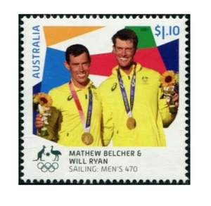 Estampilla 470 medalla de oro olímpica de Australia Tokio 2021 vela para hombre montada sin montar o nunca montada, nueva - Imagen 1 de 1