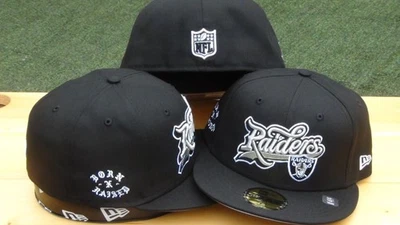 Official 25/26 NFL Raiders Born X Raised  New Era  59fifty Fitted Hat in Stock . - Image 1 of 4