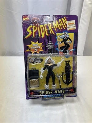 Boneco de ação Black Cat Spider-Man Series Spider Wars Toybiz, novo na caixa! - Imagem 1 de 2