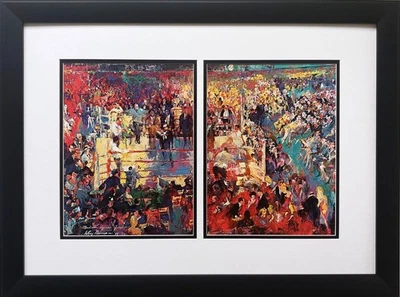 LeRoy Neiman "麦迪逊广场花园" 带框艺术印花 纽约 拳击 全新 — 第 1/3 张图片