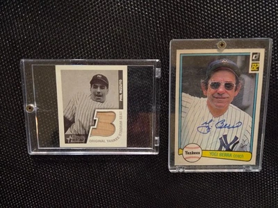 Tarjeta autografiada de Yogi Berra, Phil Rizzuto G.U. asiento estadio Foto 1 de 2