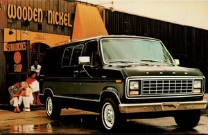 POSTCARD AUTOMOBILE FORD ECONOMLINE -OUT FRONT IN VAN DESIGN - Picture 1 of 2