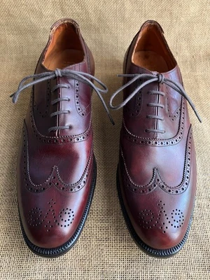 Brooks Brothers Mens Burgundy Leather Wingtip Oxford Shoes Size UK 9 || US 10 C - Image 1 of 4