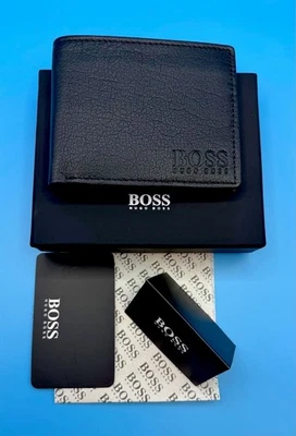New  Hugo Boss Black Leather Credit Cardholder Wallet - Image 1 of 4