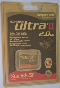 Neu versiegelt SanDisk Ultra II schwarz 2,0 GB Compact Flash Speicherkarte Digitalkamera - Bild 1 von 2