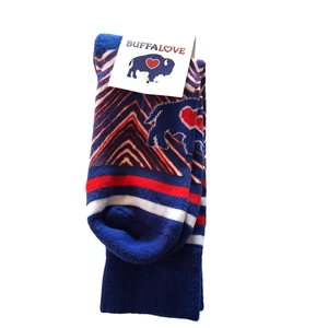 Womans Buffalo love Socks Blue Multi Color - Picture 1 of 3