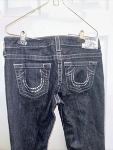 Women’s true religion jeans rhinestone crystal gem bling Y2K sparkle boot Skinny - Picture 1 of 8