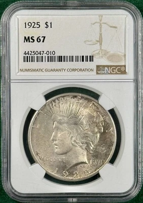 1925 P Peace Silver Dollar NGC MS-67 - Image 1 of 4