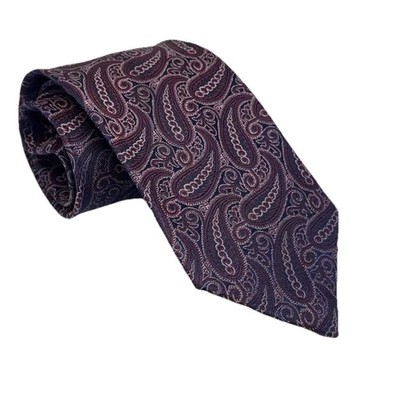 Corbata para hombre Bruno Piattelli jacquard tejida azul púrpura cachemira 100 % seda Foto 1 de 4