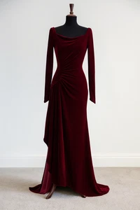 The Pyramid Collection Velvet Maxi Dress Size Medium Red Goth Fairygoth Vamp - Picture 1 of 16