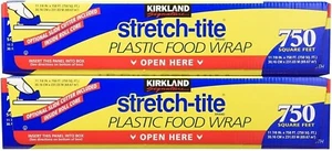 2 envolturas de plástico para alimentos Kirkland Signature Stretch Tite 11 7/8 pulgadas X 750 cuadrados. FT - Imagen 1 de 1
