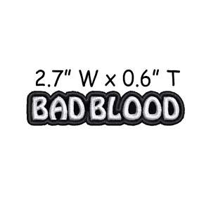 ¡Palabra! Parche de hierro - Aplique bordado de palabras de texto de mala sangre parches - Imagen 1 de 12