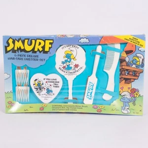 BNIB Arc 1983 Smurf Six Piece Deluxe Hair Care set - Picture 1 of 6