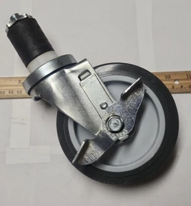 Caster Wheel 5" Swivel Threaded stem poly locking adjustable gray Kason 1 qty - Picture 1 of 7