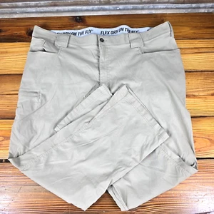 Duluth Trading Men Pants 46x30 Beige Pockets Flex Dry On The Fly Gorp Workwear - Picture 1 of 10