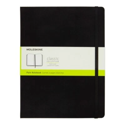 Classic Notebook, Hard Cover, 192 PAGES, XL (7.5" x 9.5") Plain/Blank, Black, - Image 1 of 2