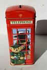 Harrods Red Telephone Kiosk Cookie Biscuit Tin Coin Bank Dolly Mix Buttons Bears