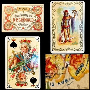 High Grade Historic Playing Cards Chromolithographed Louis XV & Tax Stamp - Picture 1 of 24