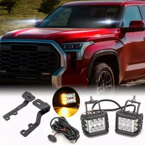 60W 4'' Amber Side Strobe Light Ditch Mount Wire Kit for Toyota Tundra 2022-2025 - Picture 1 of 9