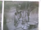 Photo Plaque st&#233;r&#233;oscop&#238;que Dahomey anim&#233;e Piler le manioc vers 1910 B&#233;nin