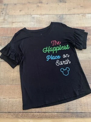 Camisa feminina de lantejoulas “lugar mais feliz da Terra” parques da Disney P - Imagem 1 de 4