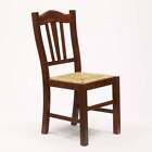 Chaise rustique en bois avec assise en paille pour salon et salle à manger Silva
