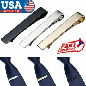 3Pcs Tie Clips for Men Elegant Metal Necktie Tie Bar Pinch Clasp Wedding Party - Picture 1 of 19