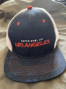 Sombrero de camionero NFL Los Ángeles 2022 Super Bowl LVI. Azul, naranja, blanco. Usado en excelente estado - Imagen 1 de 5