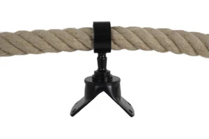 SEILAUSSENECKTRÄGER SEILHALTER MESSING BRONZIERT FÜR 30 MM HANDLAUFSEIL - Bild 1 von 2
