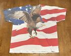 American Flag Bald Eagle AOP All Over Print T Shirt USA 2XL