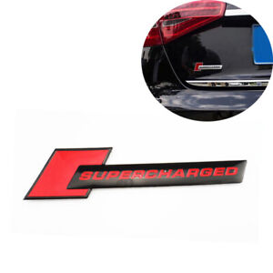 Universal 3D Car Aluminum Badge SUPERCHARGED Motorsport Emblem Red Black